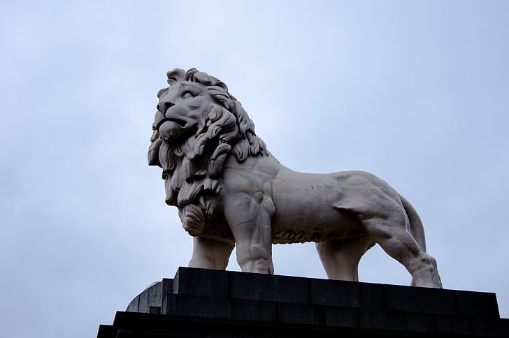 London, Leon, staty, monumentet, modig, skulptur, arkitektur