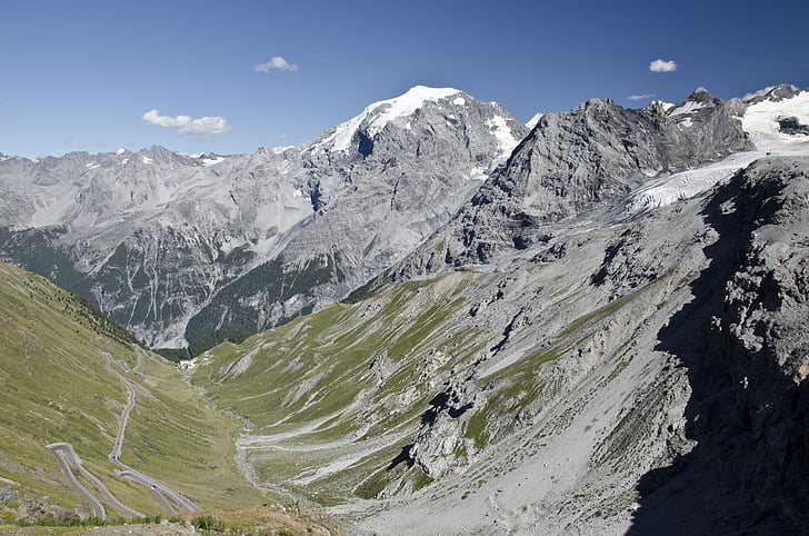 Passo Stelvio térképén, hegyek, pass, hegyi, természet, Európai Alpok, hó