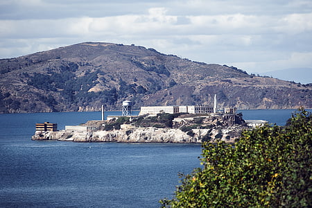 Alcatraz, San, Francisco, California, sjøen, hav, blå