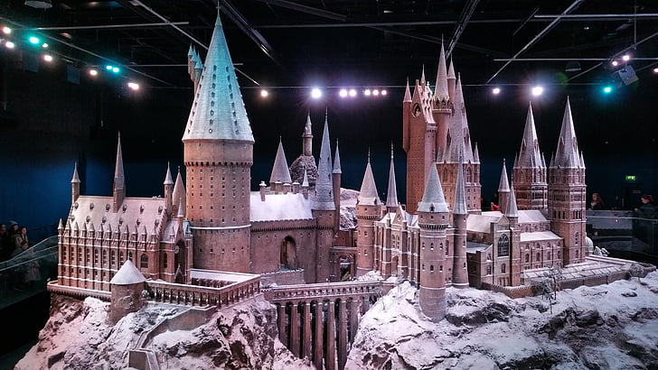 Harry potter, Warner bros, estudio de la Warner, estudio del potter de Harry, Hogwarts, Castillo de Hogwarts, diorama de Hogwarts