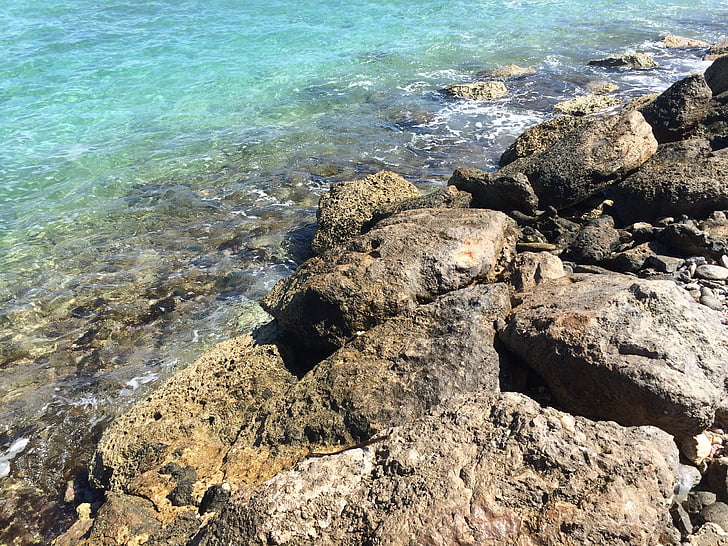 water, rocks, stone, ocean, beach, summer, holiday