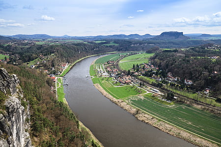 Elbe, Ποταμός, Elbe βουνά ψαμμίτη, νερό, τοπίο, φύση, Προμαχώνας εμφανίσεις