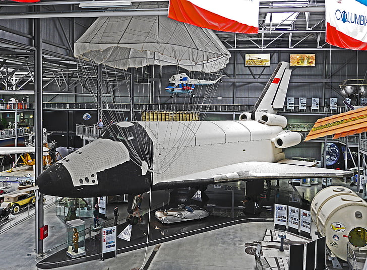 rymdfärjan, Columbia, USA, Museum för teknik, Speyer, utrymme reser, broms fallskärm