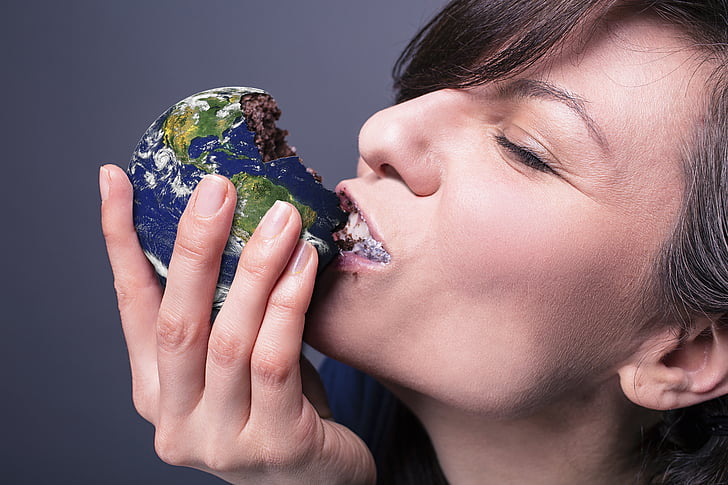Τρώγοντας, κόσμο, γη, περιβάλλον, παγκόσμια, πεινασμένος, τροφίμων