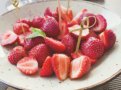bär, Berry, färsk, frukter, naturliga, plattan, jordgubbar