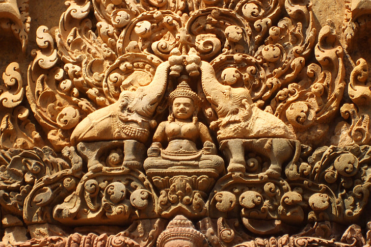 Kambodja, arkitektur, templet, Angkor wat, sten, carving, sten carving