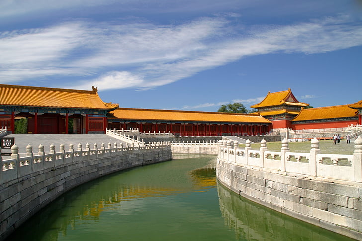sostre, Xina, drac, arquitectura, Pequín, Palau, adorn