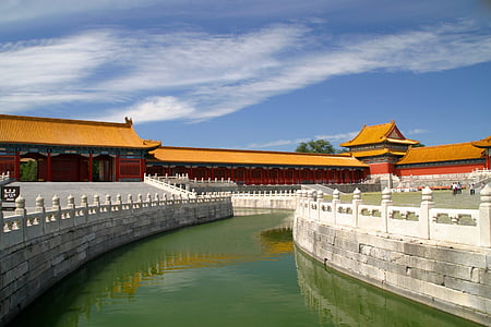toit, Chine, Dragon, architecture, Pékin, Palais, ornement
