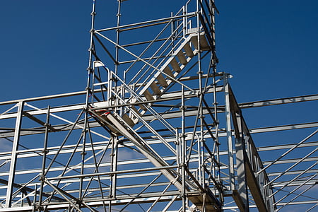 echaffaudage, construction site, tube, steel