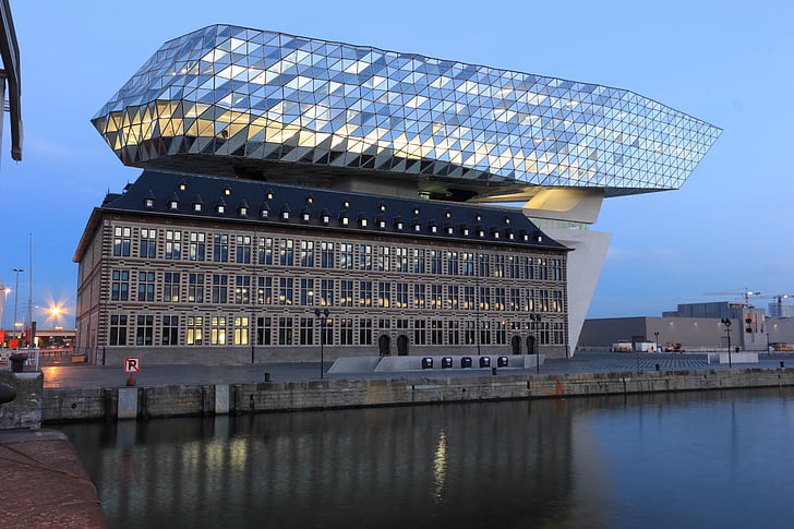 Belgie, Antverpy, kancelář, budova, přístav, havenhuis, Architektura