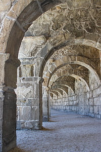 aspendos, turkey, architecture, arch, history, europe, ancient