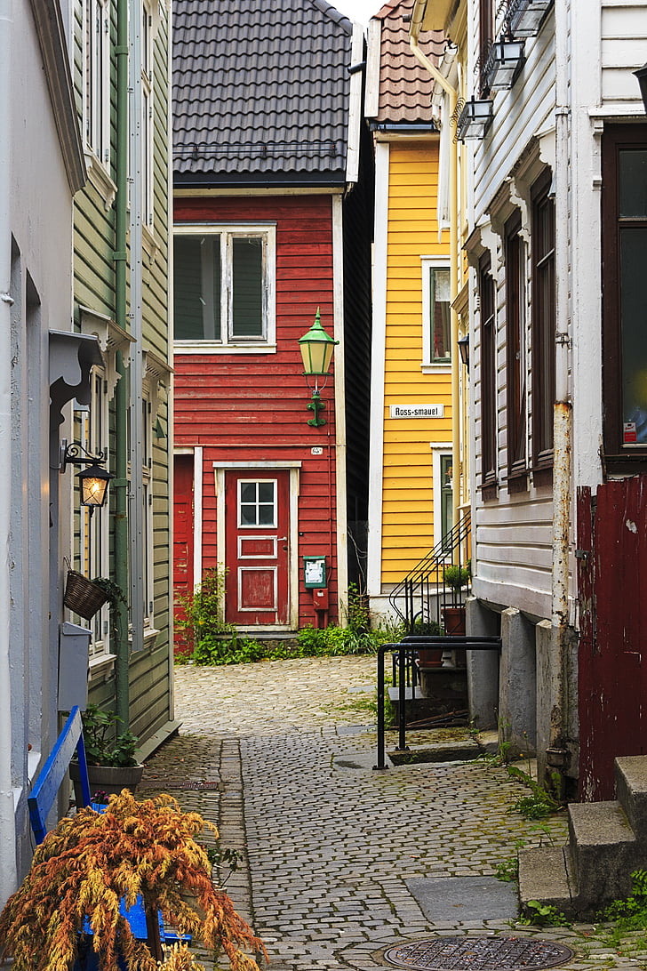 Bergen, Norwegia, perjalanan, Eropa, arsitektur, rumah, Pariwisata