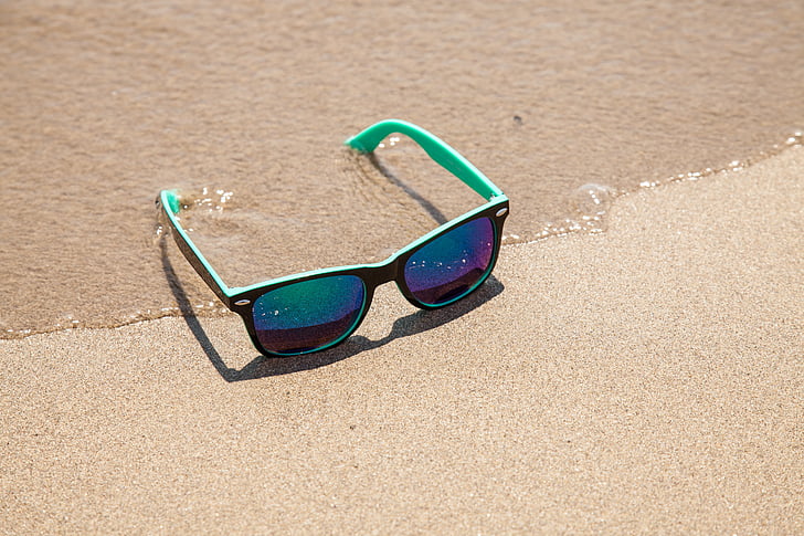 solglasögon, solskydd, stranden, semester, sommar, mode, Glasögon