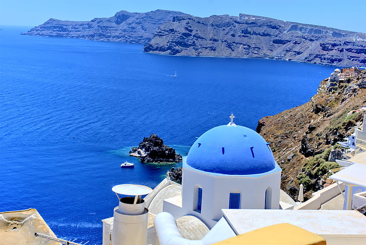 Grieķija, Santorini, pludmale, saule, svētku dienas, vasaras, brīvdiena