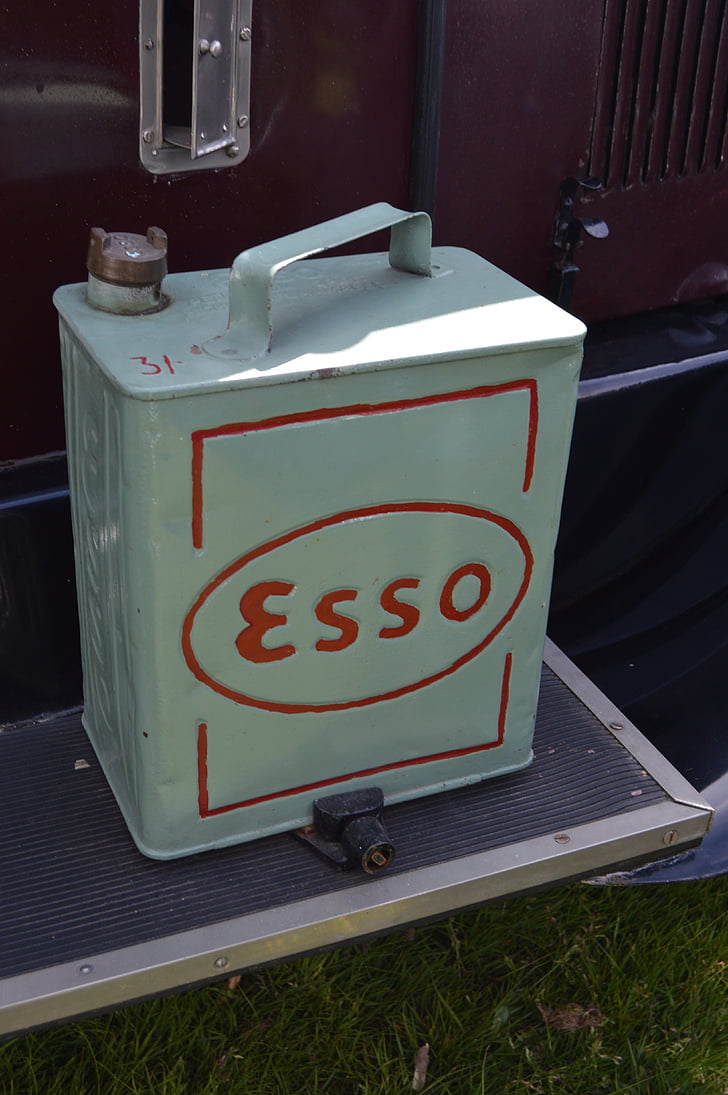 Esso, olie kan, autorijden, Vintage