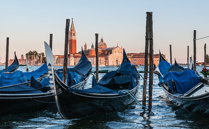 gondola, Venetia, Venezia, Velence, Olaszország, Italia, tenger