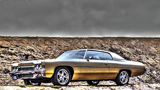 Chevrolet, Impala, 1972, voiture, HDR, ancien combattant, classique