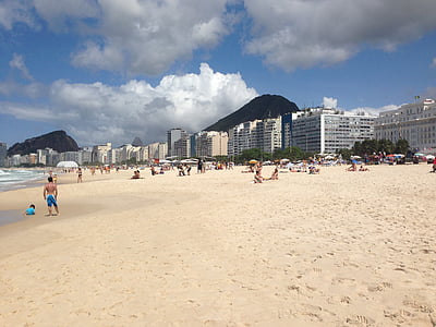 copacabana pludmale, upes, Brazīlija