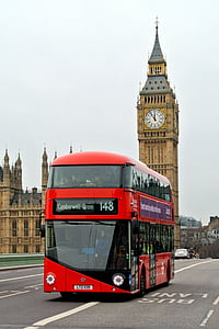 Londýn autobus, Anglie, Británie, orientační bod, velké, Ben, věž