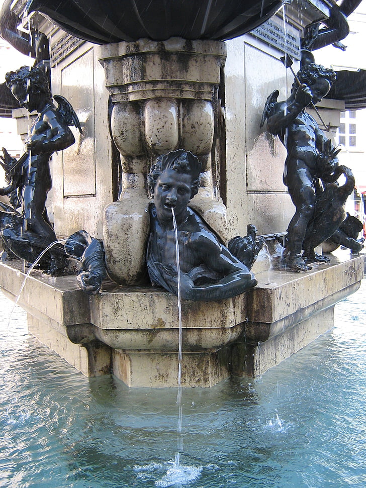 fuente, agua, Juegos de agua, flujo, ciudad de la fuente, agua de pozo, escultura