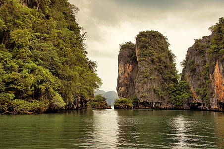 Thailand, zee, water, vakantie, natuur, Rock, idyllische