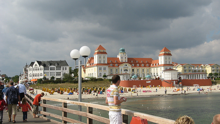 Rügen, Binz, Plaża, Morza Bałtyckiego