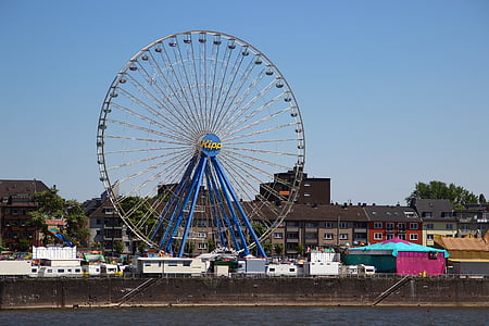panoramsko kolo Wiener Riesenrad, leto trg, folk festival, pošteno, vožnja, tematski park