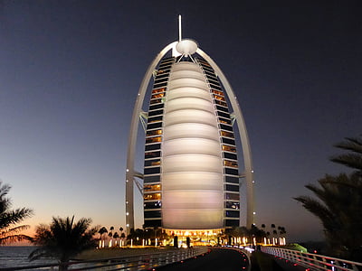 Hotel, Dubaj, Burdž Al-Arab, emiráty, Luxusní, Glamour, Architektura