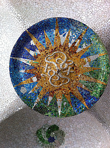 Mosaik, Gaudi, Barcelona, Garten gaudí