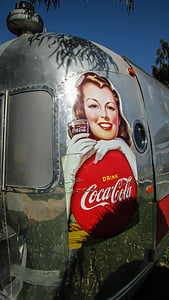 campingvogn, Trailer, soda springvand, Mobile, vintage, fremme, turisme