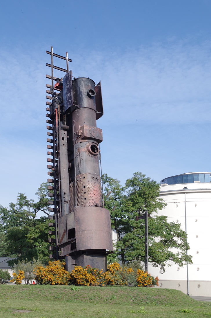 Wrocław, monument, locomotive à vapeur, véhicule historique