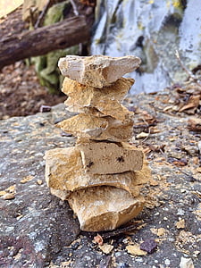 pedres apilades, roques, equilibri, pila, pedra, natura