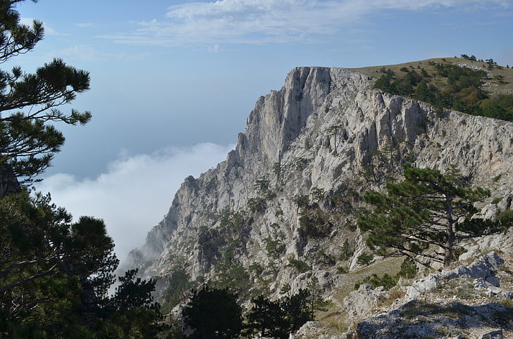 Ai-Pétri, Crimea, montagne, nuvole, paesaggio