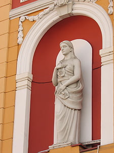 Cluj napoca, Transylvania, Romania, tòa nhà, phố cổ, cũ, bức tượng