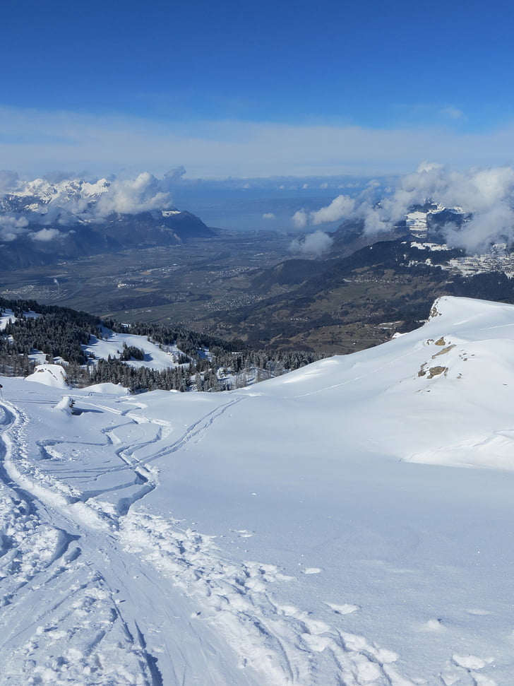 Creu, esquí, paisatge, Senderisme, l'hivern, pistes d'esquí