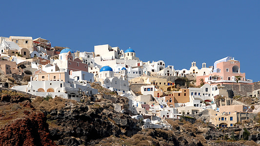 Santorini, Grecja, wakacje, Domy