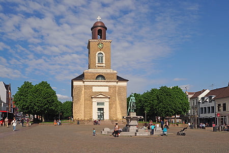 St mary Kilisesi, tinebrunnen, tine, Simgesel Yapı, pazar yeri, Husum, Nordfriesland iline bağlı