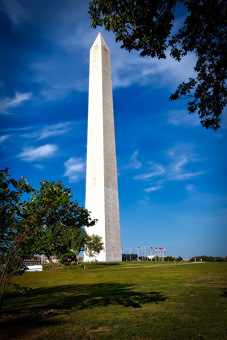 Washingtonův monument, Washington, d.c., c, Architektura, Amerika, obloha, mraky