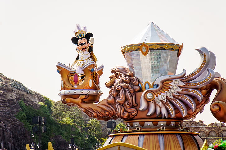 mickey mouse, Disney, Japan, Tokyo, Azië, standbeeld, het platform