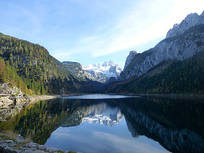 mirroring, lake, mountain