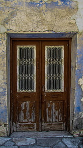 drzwi, stary, wyblakły, Próchnica, nosić, drewniane, w wieku
