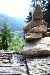 石, 杭, オーストリア, フォレスト, 木材, ケアン, 自然