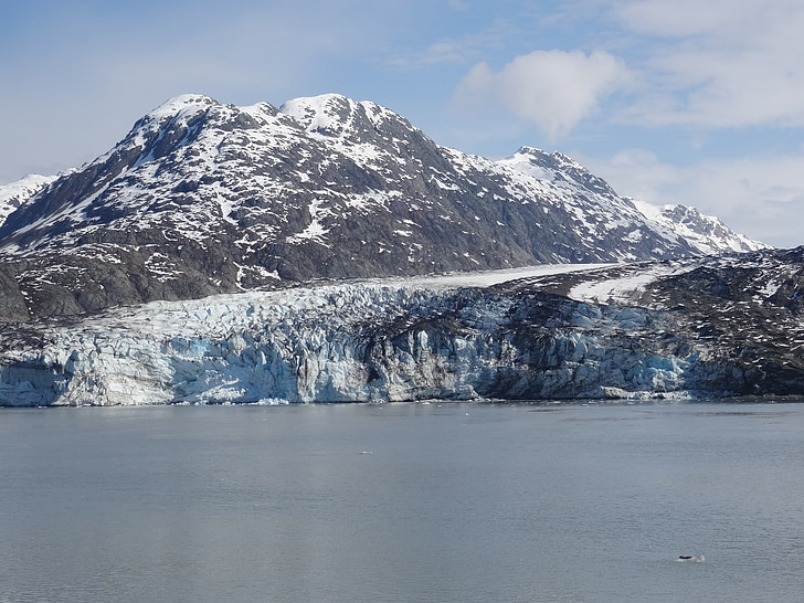 Alaska, Glacier, montagne, neige, glace, fjord de Tracy arm, hiver