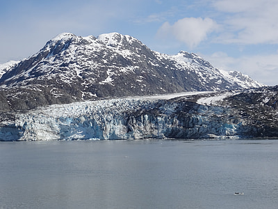 Alaska, ghiacciaio, montagna, neve, ghiaccio, fiordo di Tracy arm, inverno