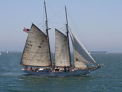 sailboat, schooner, sea, ship, vessel, boat, travel