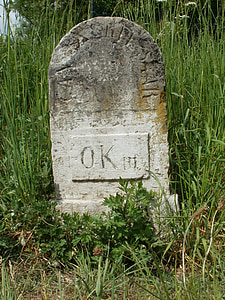 sign, stone, kilometer, length, river, saar, symbol