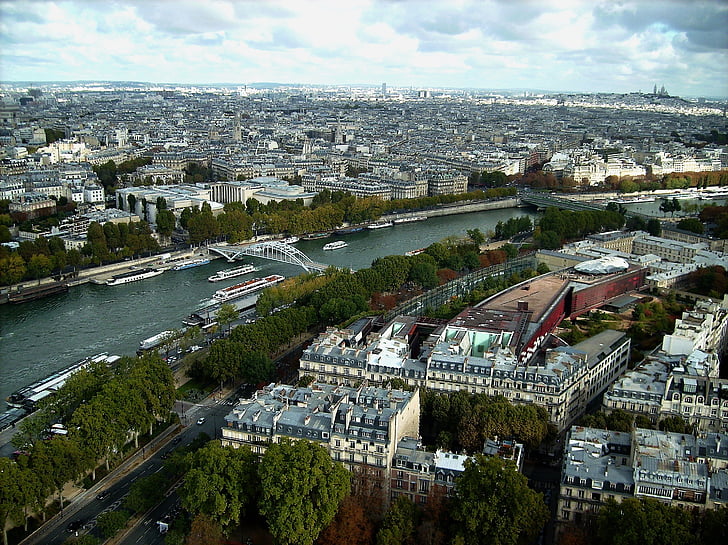 Paris, City, Râul, Sena, Montmartre