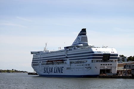 ferry, de la nave, arranque, crucero, vacaciones, en el lago, Océano