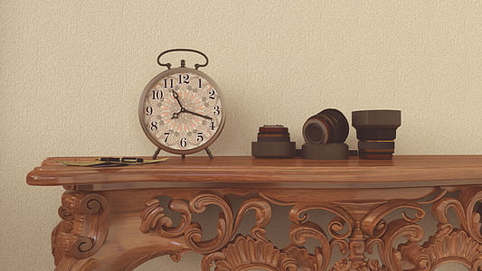 clock, table clock, camera lens, time, minute, bell, old-fashioned
