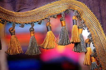 tecido, Marrocos, ornamento, decoração, ouro, decorativos, joias